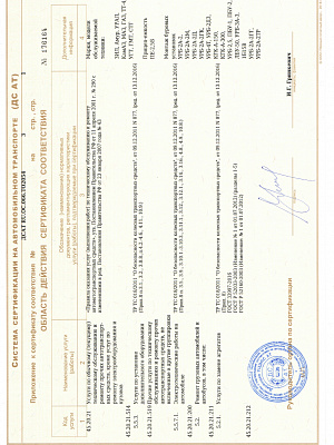 Приложение к сертификату ДС АТ стр1 - фото